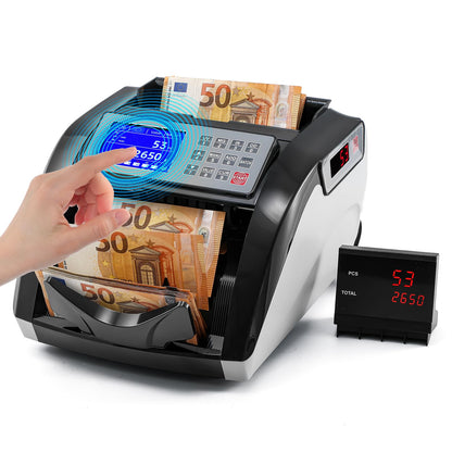 Notenfix Geldzählmaschine Wertzähler für sortierte Banknoten UV IR MG Falschgelderkennung 1000 Scheine min Touchscreen Geldzähler Mischbeträge nicht zählbar
