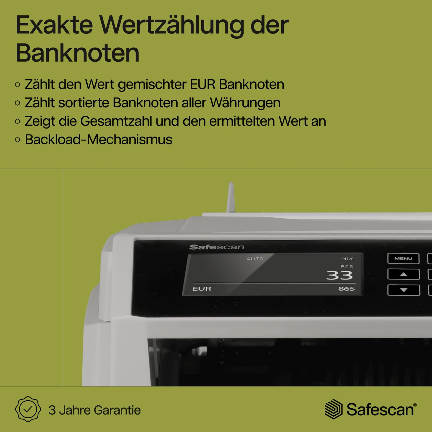 Notenfix 2465-S Geldzählmaschine Wertzählung gemischte EUR Banknoten Banknotenzähler 7 fache Echtheitsprüfung zählt sortierte Banknoten aller Währungen