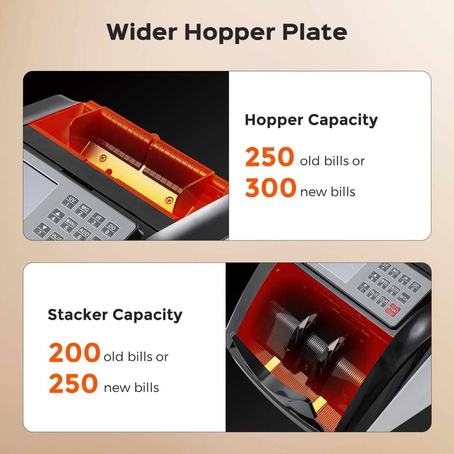 Notenfix Geldzählmaschine Wertzähler für sortierte Banknoten UV IR MG Falschgelderkennung 1000 Scheine min Touchscreen Geldzähler Mischbeträge nicht zählbar