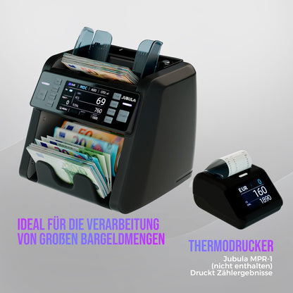 Notenfix MV-550 Geldzählmaschine für gemischte Geldscheine Falschgelddetektor UV MG IR 2CIS exakt EUR USD GBP SEK CHF Banknotenzähler