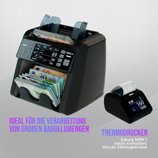 Notenfix MV-550 Geldzählmaschine für gemischte Geldscheine Falschgelddetektor UV MG IR 2CIS exakt EUR USD GBP SEK CHF Banknotenzähler