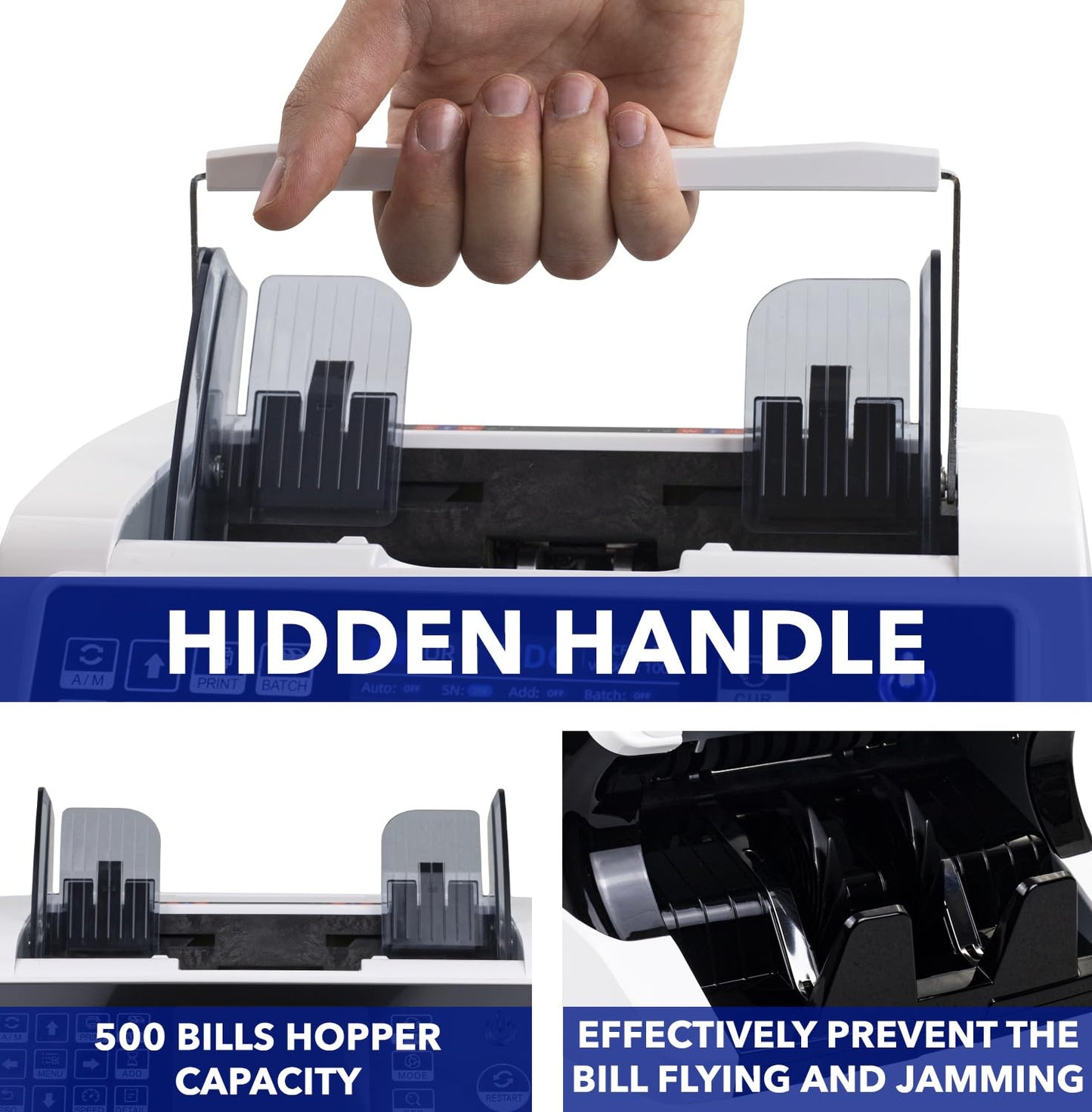 Notenfix MV-500 Geldzählmaschine Bundle mit MPR-1 Drucker UV MG IR 2CIS für gemischte Geldscheine EUR USD GBP Banknotenzähler Geldzähler