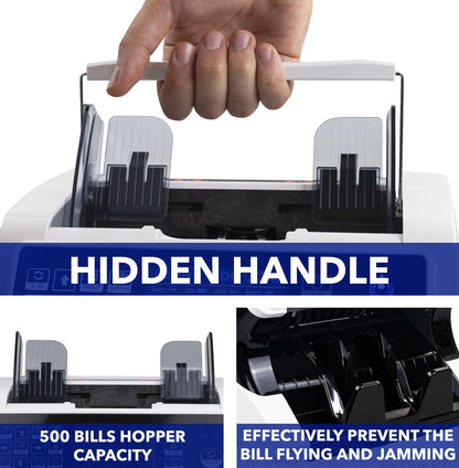 Notenfix MV-500 Geldzählmaschine Bundle mit MPR-1 Drucker UV MG IR 2CIS für gemischte Geldscheine EUR USD GBP Banknotenzähler Geldzähler